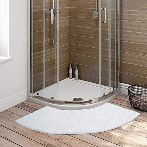 KKPW Duschvorleger Eckdusche, rutschfest Badteppich Eckdusche Aus Mikrofaser, Waschbar Badematte Halbrund, rutschfeste Unterseite, Anthrazit, 100x45 cm
