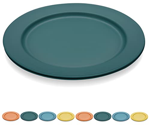 Kyraton Assiettes Service de Table 25cm 8 pièces, vaisselle et arts de la table Non fragile et léger Idéal pour voyage, pique nique, intérieur, extérieur, restaurant micro ondes sécurité