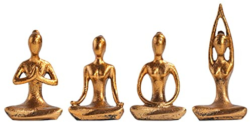 SM SunniMix 4 x Moderne Yoga-Statue, Meditation, Sammlerstück, Yoga-Figur, Ornament für, Tischdekoration,