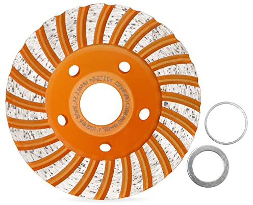 BGTEC Diamond Concrete Grinding Wheel - 100mm Angle Grinder Wheel with 2pcs Ruducer Washers(22.23/15.875 and 22.23/20) for Grinding on Granite Marble Concrete Brick Masonry