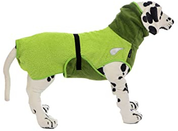 drop-tex Hundebademantel -Hellgrün - Kaktus - Rückenlänge 25cm - 90cm auswählbar - 100% Handmade - 100% Baumwolle (Walkfrottier)