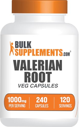 BulkSupplements.com Valerian Root Capsules - Valerian Root Extract, Valerian Root Supplement - Herbal Supplement, Gluten Free, 2 Capsules per Serving, 240 Capsules (Pack of 1)