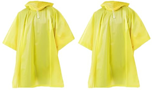 Fayemint Regnponcho, regncape unisex, regnskydd regnponcho, andningsbar bärbar poncho, för cykling, vandring, fiske, camping, GUL, one size