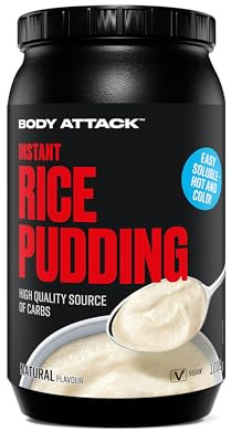 Body Attack Rice Pudding Neutral, 1 kg - Veganer Reispudding für Frühstück & Pre-Workout Snack - Hochwertige Energiequelle Dank komplexer Kohlenhydrate - leicht verdaulich