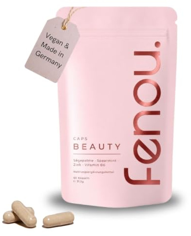 Fenou Beauty x Cycle - Nahrungsergänzungsmittel für Frauen - Pflanzliches Supplement bei Hautunreinheiten, Hormoneller Akne & Haarausfall - 60 Kapseln