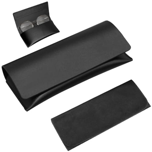 Sjjjs Brillenetui Schwarz, Reisebrillenetui Universal Mit Magnetverschluss für Kurzsichtigkeit, Sonnenbrille und Andere Brillen, 18*8*3CM
