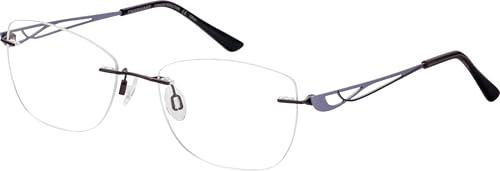 CHARMANT Brille mit Sehstärke für Damen optional mit Sonnenbrillentönung oder Blaulichtfilter, Rechteckig, gefertigt aus Titan (inklusive Brillenetui)