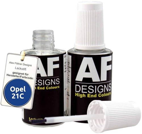 Alex Flittner Designs Lackstift Set kompatibel mit Opel AEROBLAU metallic 21C schnelltrocknend 2x20ml Autolack