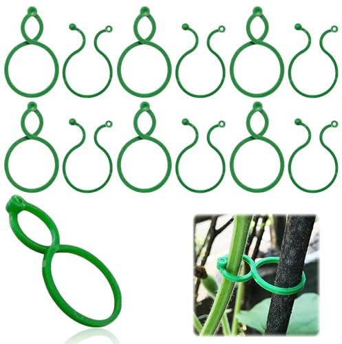 MAEXUS Pflanzenklammern (500 Stück) Pflanzenstütze Gesicherter Pflanzenclip Pflanzenclips für Kletterpflanzen wiederverwendbar Rebenstützclip Geeignet für Blumen,Weinreben,Gemüse