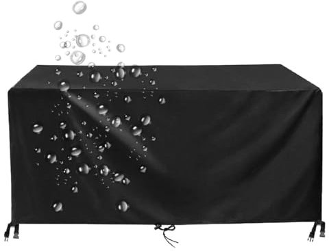 Abdeckung für Gartenmöbel, wasserdicht, 600D-Oxford-Gewebe, Tisch- und Stuhlhussen für Gartenmöbel, UV-beständig, Schwarz, 100 x 50 x 90 cm