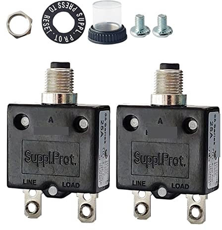 3A 5A 6A 7A 8A 10A 12A 15A16A18A20A 25A Interruttori Interruttore a pulsante di micro protezione termica con vite PIN 2 pezzi(3A)