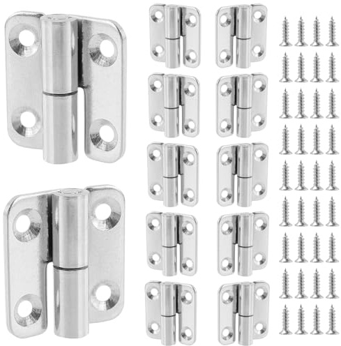 YIXNSW 12 Stück Edelstahl Scharniere, 37 x 33 x 2 mm Silbrig Abnehmbare Scharnier, Robust Metall Türscharniere mit Schraube für Innen Außenbereich Türen, Fenster, Schränke