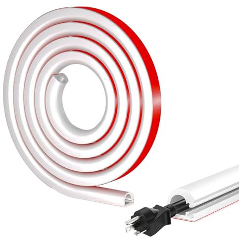 3M - Canalina flessibile per cavi piccola, curva, semicircolare, alloggiamento per cavi D15, base piatta per fili alla parete