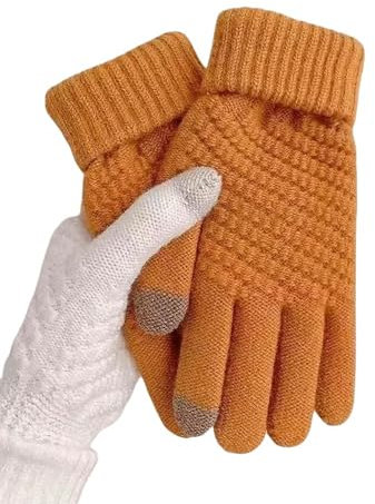 ZSHDTKWB winterhandschuhe Touchscreen-Handschuhe Im Winter Warm Kalte, Verdickte Popup-Handschuhe Bycicle Accessoires Warme Kalte Baumwollhandschuhe-braun