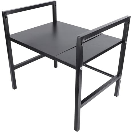 Support de Four à ondes Réglable, étagère Extensible à 2 Niveaux de 15,7 à 25,2 Pouces en Acier au Carbone, Support de ondes capacité de 100 Lb, Ustensiles de