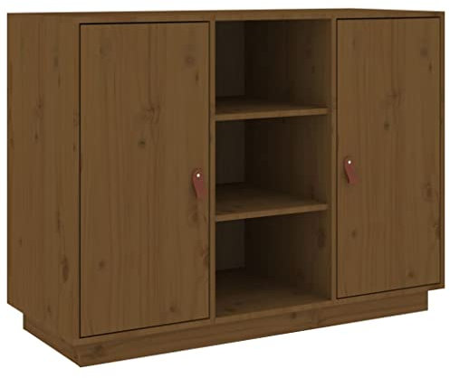 HEFZGDB Sideboard Honigbraun 100x40x75 cm Massivholz Kiefer Vitrinenschrank Küche Küchenschrank Vitrinenschrank Wohnzimmer Mehrzweckschrank für Wohnstube Küche Speisesaal Dessert Shop