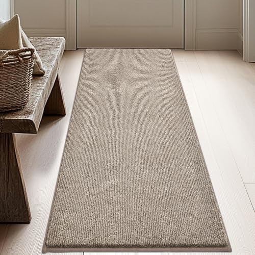 DOMUSTEX Waschbar Teppich Läufer 60 x 150 cm, Eingangsteppich, Schmutzfangmatte Innen, rutschfeste Fussmatte für Küche, Schlafzimmer, Flur