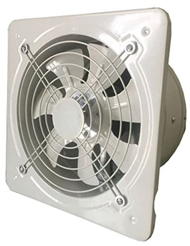 Bathroom Exhaust Fan Industrial Ventilation Extractor Metal Axial Exhaust Commercial Air Blower Fan with Grille and Check Valve Low Noise Stable Running, White Bathroom Fan