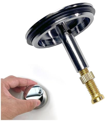 43mm Tappi cromati per bagno, Tappo per vasca da bagno 43mm, Tappo lavandino bagno con vite regolabile con vite regolabile, per Lavabo Cucina Bagno, Gamma di altezza: 50-55 mm (A)