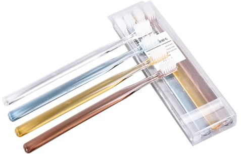 BEBEMOKO 8pièces Brosse à Dents Souple Brins Fins Design Ergonomique Et Transparence Esthétique Pour Utilisation à Domicile Et Voyage