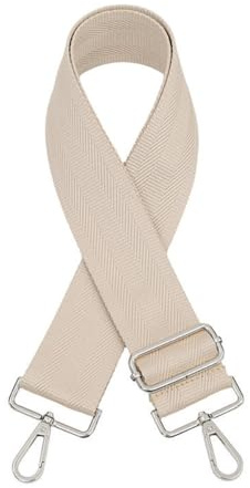 Blausky Taschengurte zum Wechseln,Taschenband Verstellbarer Schultergurt 75-130cm Schulterriemen 5cm Breit Taschengurt mit Silber Karabiner Ersatz Gurt Band Damen für Umhängetasche,Beige