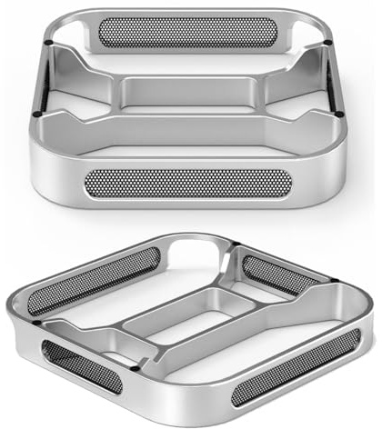 Desktop Stand for Mac Mini, for Mac Mini M4 /M4 Pro 2024 Computer Heat Dissipation Dustproof Aluminum Mount Dock Cooling Holder Accessories