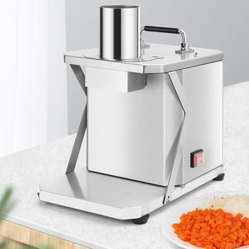 Coupe-légumes automatique pour usage domestique et commercial, hachoir à légumes commercial avec matrice à cubes de 6/8/10/12/15 mm, pour oignons, carottes, concombres, jambon en dés (110 V/220 V)