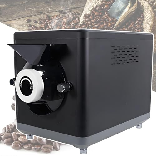 vnmudzeo 360° Drum Heating Coffee Bean Roaster,1000 g Large Capacity,1600 w Electric Coffee Roasting Machine,5-60 min Timer Black