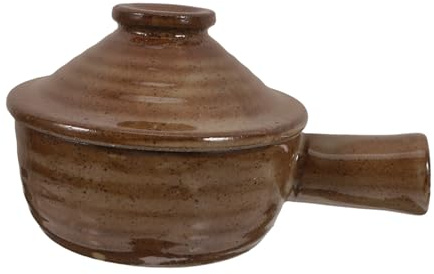 ZUNOXAZ Cazuela Con Tapa Para Sopa De Arroz, Olla De Barro Microondas, Tamaño Pequeño, Material Cerámica Toba, Antiadherente y Fácil Limpieza, Adecuado Para Cocina Familiar, Olla Para Estofar y Guisar