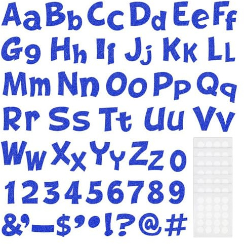 Sirxlevcy 216 Lettres de Tableau D'Affichage à Paillettes pour NuméRos de Classe, Lettres de L'Alphabet pour Tableau D'Affichage