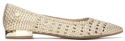 XTI - Bailarinas Mujer Oro - Calzado Cómodo y Versátil - Moda Casual - Modelo 14529902 (Talla 38)
