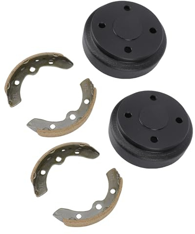 Keenso Cart Brake Drums Shoes Kit, 2 Brake Drums and 4 Self Adjusting Shoes, with Sturdy Metal Construction, for DS 1995 and Later Precedent 2004 and Later