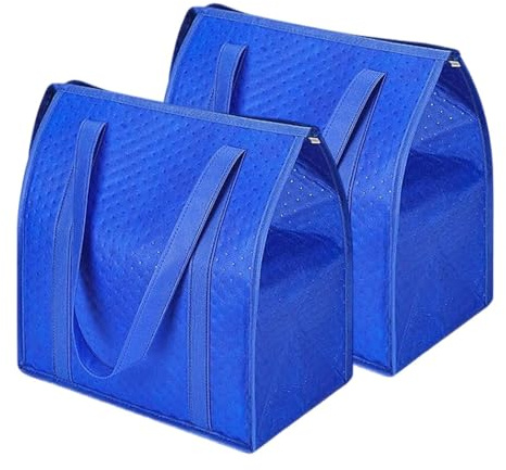 Återanvändbara isolerade väskor - 30x18x33cm Shoppingpåsar med dragkedja, 2-pack läckagesäkra kylare | kapacitet förvaring för matvaror Mat Picknick Beach Camping daglig användning
