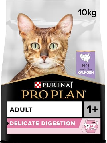 PURINA PRO PLAN Delicate Digestion - Croccantini Gatto Adulto con Tacchino. 1 Confezione da 10 kg