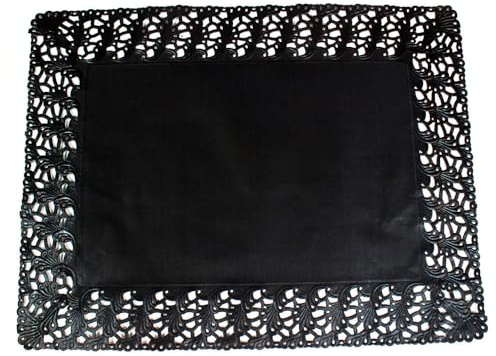 García de Pou 250 Unités - Dentelles Rectangulaires Ajourées 40 g/m2, 40 x 30 cm Noir Papier