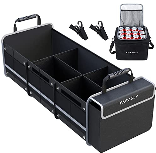 Farasla Waterproof Car Trunk Organizer with Cooler Bag