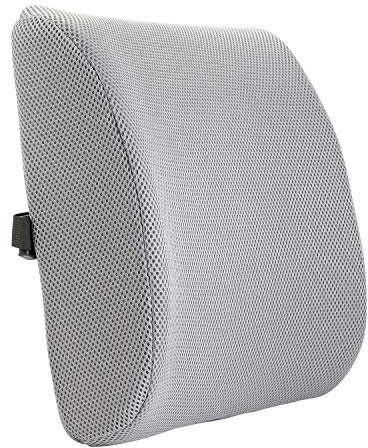 Taylor & Brown Posture Therapy Lumbar Support Cushion - Memory Foam, Ergonomic Back Support Pillow for Home, Office, Car, Travel - Relieve & Prevent Lower Back, Sciatica, Disc Pain - Grey