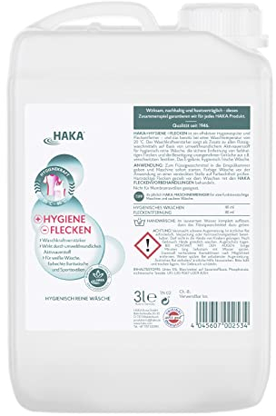 HAKA Hygienespüler gegen Gerüche, für 75 Waschgänge, Hygienewaschmittel-Zusatz und Fleckenentferner, 3 l