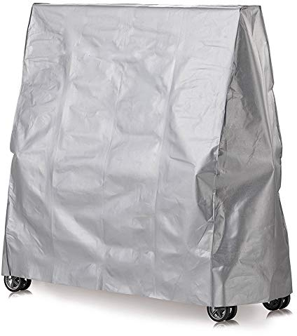 JQDZX Tischtennisplatte Abdeckung Schutzhülle, Oxford Gewebe Abdeckhülle Abdeckplane Wasserdicht, Winddicht, UV-Beständiges, Reißfest, für Gartentische und Möbelsets (165x70x185cm,Gray)