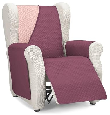 Martina Home Diamond Copridivano imbottito 1 Posto/Relax - Melanzane/Salmone