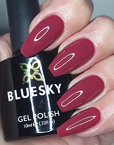 Bluesky Gel Nail Polish Burgundy Red Berry Need To Talk AW2112 Autumn Winter 2021 Color, Chip Resistant, 10 ml (Requires Drying Under UV LED Lamp) …