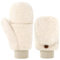 Damen Fäustlinge Pelz Winter Handschuhe Warme Kunstpelz Handschuhe mit Flip Weiche Fell Fingerlose Handschuhe (Beigeweiß)