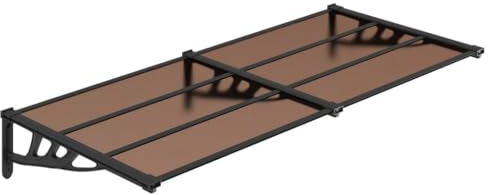 vidaXL Auvent de Porte, Auvent Marquise d'Entrée Résistante aux Intempéries, Auvent de Porche, Abri Protection contre la Pluie, Noir 199x90 cm Polycarbonate