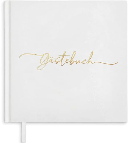 Plantvibes Libro de visitas premium para bodas, 72 páginas de papel grueso, no se rompe, estilo vintage, con título dorado, ideal para bodas, aniversarios, cumpleaños
