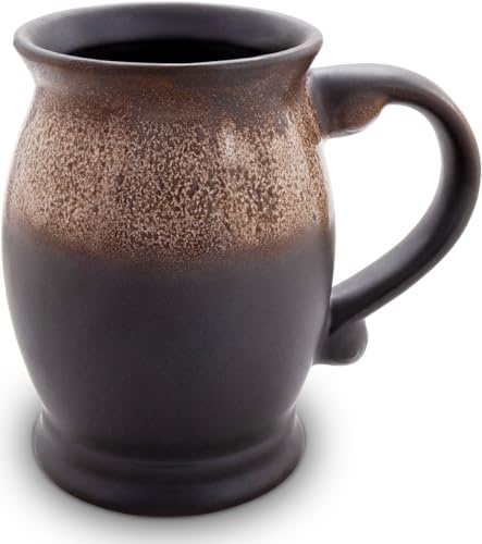 Bunzlauer keramik 650 ml Bierkrug Bierhumpen Bierglas Bierseidel mit Henkel Bauernkeramik Dekor ZACIEK braun