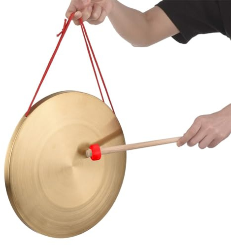 32 cm handgong cymbaler mässing koppar gong kapell opera slagverk instrument med rund lekhammare