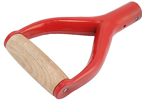 Manico della Pala Sostituzione Ergonomica y a Forma di Presa in Legno per lo Strumento di Scavo del Giardino 23x12 Cm Ferro e Faggio (rosso)