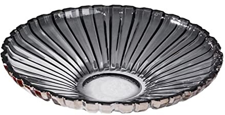 XXAezr Bol de Fruits Assiette à fruits en verre épais, plateau à bonbons, à la mode, ouvert, conception de grande capacité, bol à fruits à Dessert, assiette à fruits décorative Corbeille Fruits(Noir)