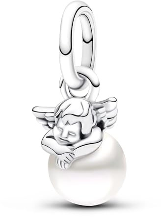 Ruaidhra Sterling Silber S925 Engel Opal Glas Charms & Beads für Damen,Family,Blume Glühwürmchen Moments Charm Anhänger für Armbänder,Sicherheitskette,Geschenk für Frauen Geburtstag