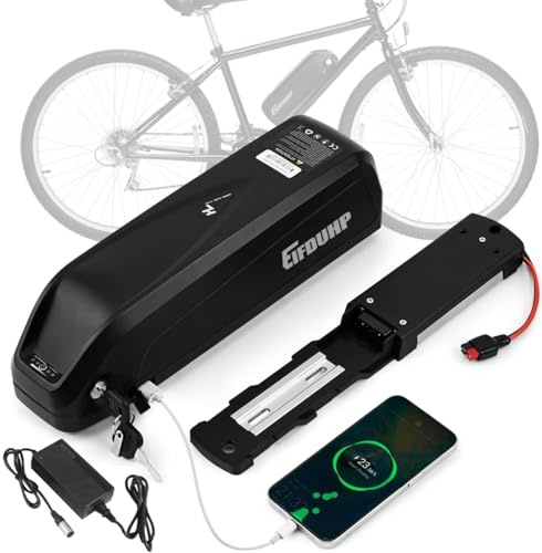 Batería Ebike 48V 13AH, Batería Bicicleta Electrica Litio para Motor 1000W 750W 500W 350W 250W, con Puerto USB, Cargador, Placa Base 5 Pin y Célula Grado A